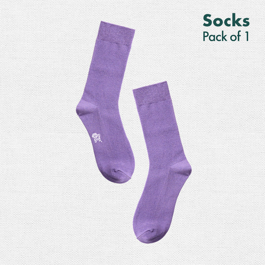 Lovely Lavender! Unisex Socks, 100% Organic Cotton, Crew Length, Pack of 1