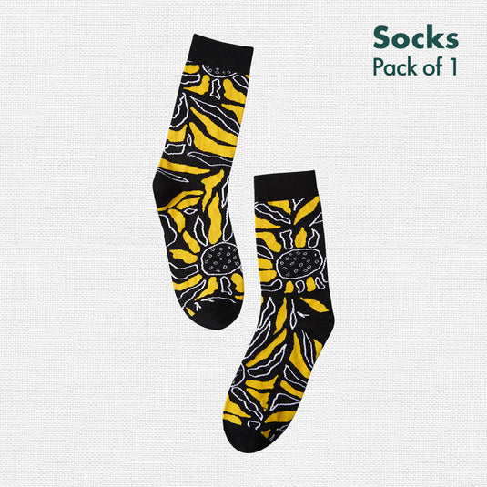 Sunflower! Unisex Socks, 100% Bamboo, Crew Length, Pack of 1