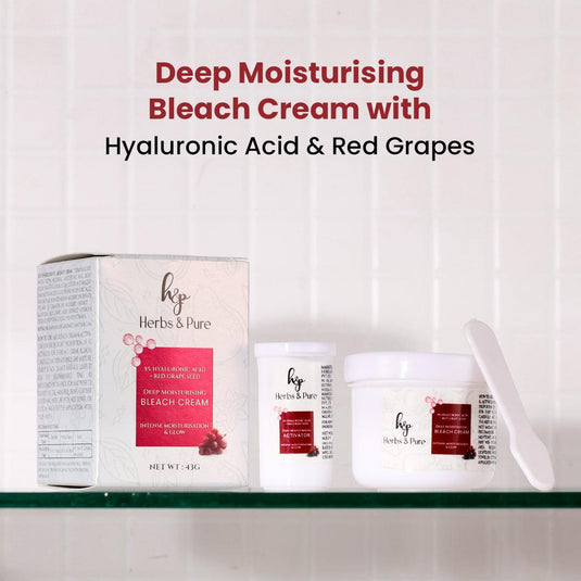 Pure Deep Moisturising Bleach Cream with Hyaluronic Acid & Red Grapes - herbs&purecom