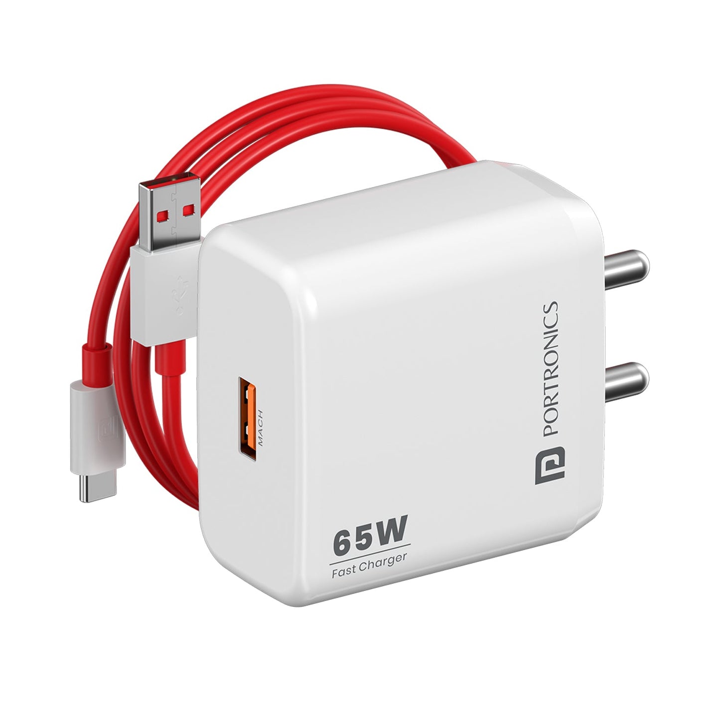 Portronics Adapto 65A 65w fast wall charger| fast moblie chager| phone charger online| Super vooc mobile charger