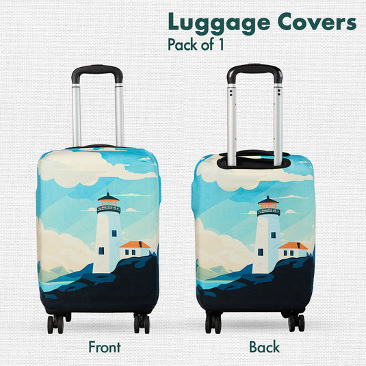 Vintage Lighthouse! Luggage Cover, 100% Organic Cotton Lycra, Large Size, Pack of 1