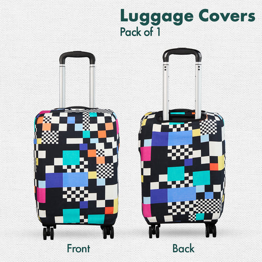 Glitching! Luggage Cover, 100% Organic Cotton Lycra, Small Size, Pack of 1