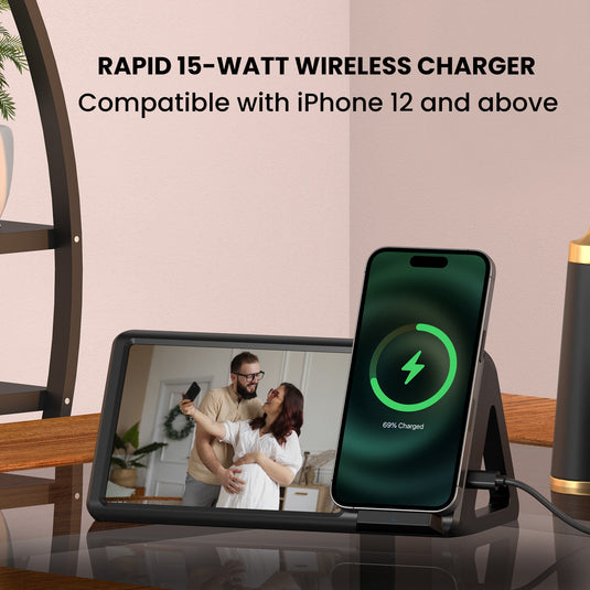 Portronics Freedom 5 fast wireless phone charger with 1 m type c cable| wireless charger for iphone| fast charge wireless charger