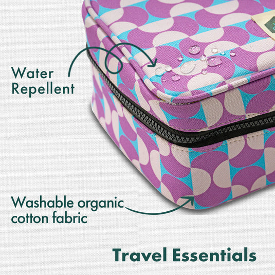 Retro! Travel Essentials, 100% Sustainable Fabric, Pack of 15 + Free Travel Organizer, Large Size