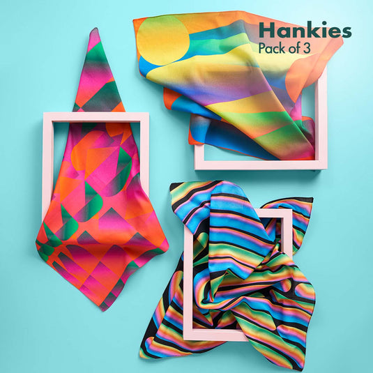 Shapes Of You! Unisex Hankies, 100% Organic Cotton, Pack of 3