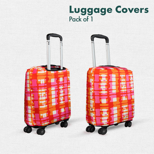 Abstract Mania! Luggage Cover, 100% Organic Cotton Lycra, Medium Size, Pack of 1