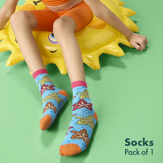 Starfish! Unisex Kid's Socks, 100% Bamboo, Crew Length, Pack of 1