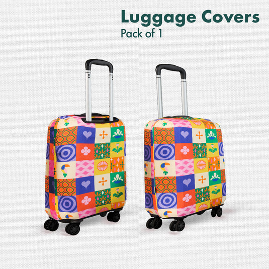 Abstract-ology! Luggage Cover, 100% Organic Cotton Lycra, Medium Size, Pack of 1