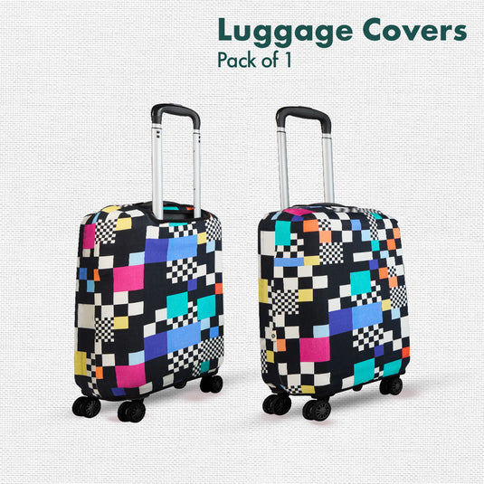 Glitching! Luggage Cover, 100% Organic Cotton Lycra, Medium Size, Pack of 1