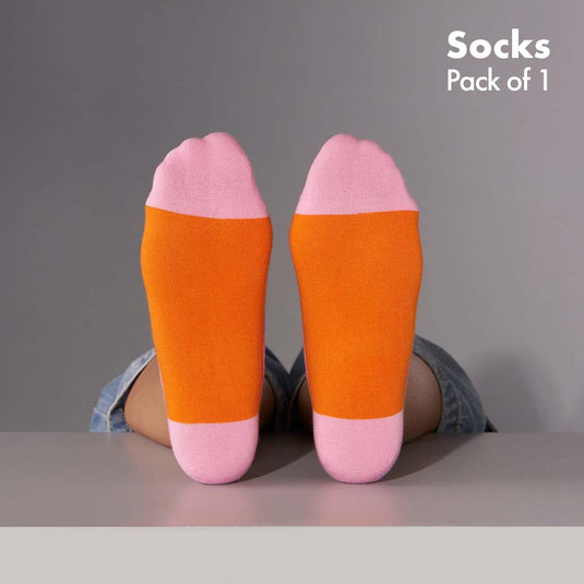 Peach Fusion! Unisex Socks, 100% Organic Cotton, No Show, Pack of 1