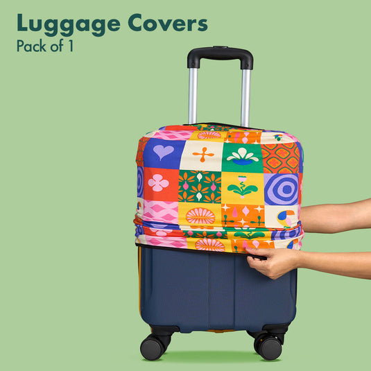 Abstract-ology! Luggage Cover, 100% Organic Cotton Lycra, Large Size, Pack of 1