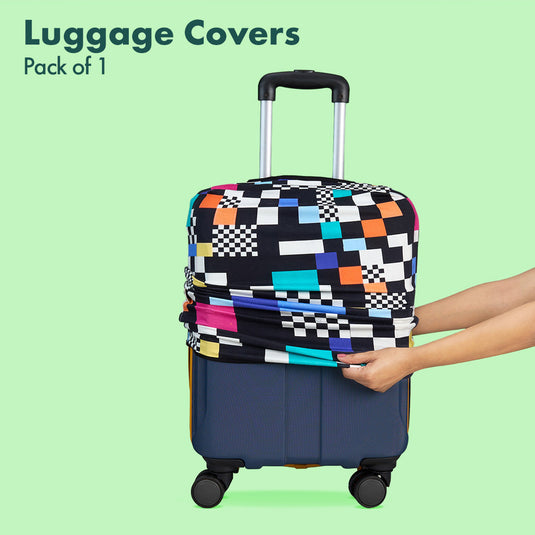 Glitching! Luggage Cover, 100% Organic Cotton Lycra, Small Size, Pack of 1