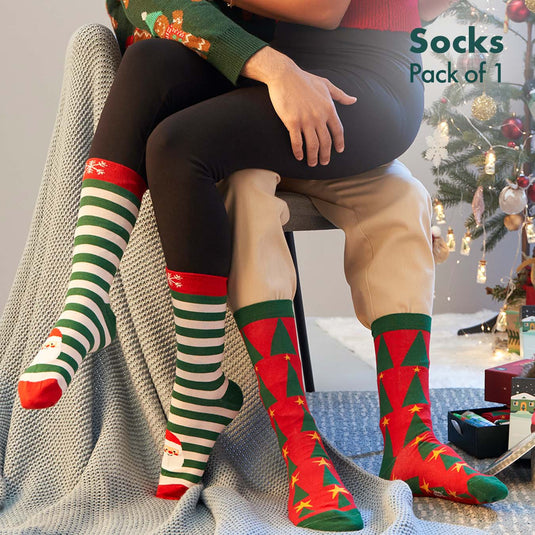 Socks-a-Clause! Unisex Socks, 100% Organic Cotton, Crew Length, Pack of 1