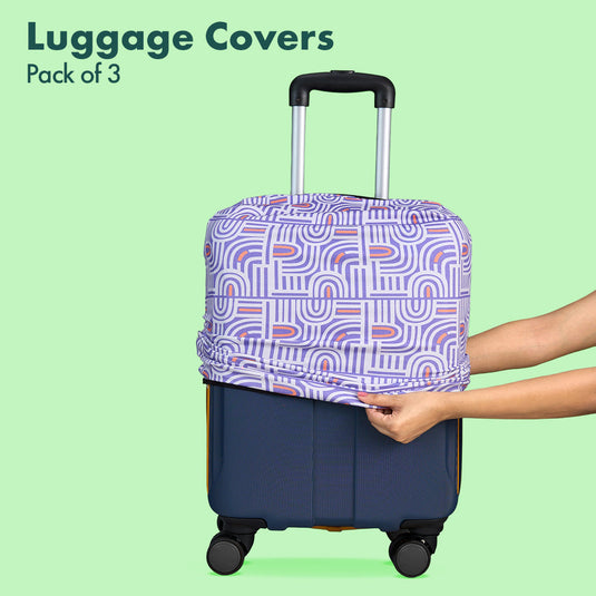 Travel Tango! Luggage Covers, 100% Organic Cotton Lycra, Small+Medium+Large Sizes, Pack of 3