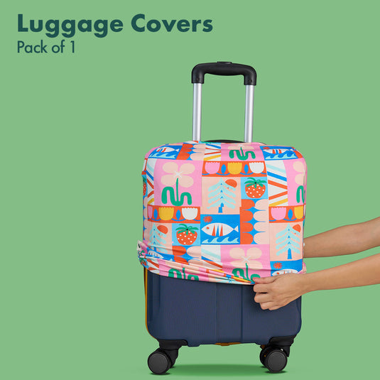 Art Of Abstract! Luggage Cover, 100% Organic Cotton Lycra, Small Size, Pack of 1