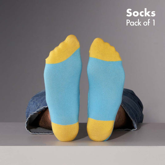 Sunny Blue! Unisex Socks, 100% Organic Cotton, No Show, Pack of 1