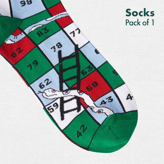 Snakes & Ladders! Unisex Socks, 100% Bamboo, Ankle Length, Pack of 1