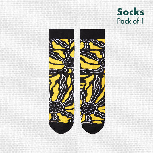 Sunflower! Unisex Socks, 100% Bamboo, Crew Length, Pack of 1