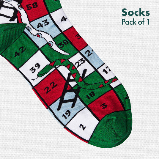 Snakes & Ladders! Unisex Socks, 100% Bamboo, Crew Length, Pack of 1