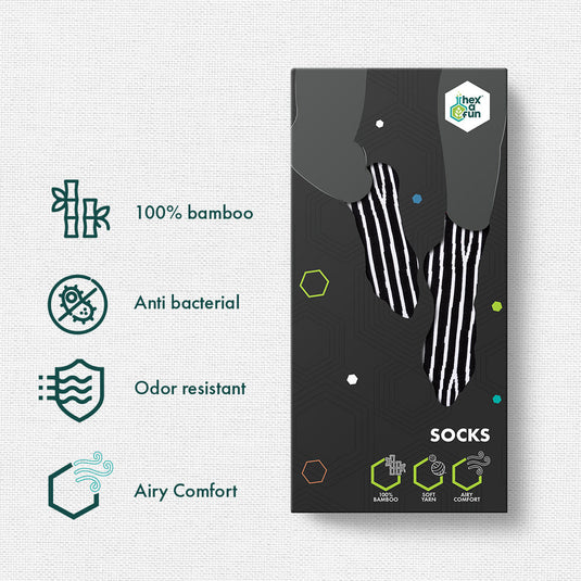 Zebra Code! Unisex Socks, 100% Bamboo, Ankle Length, Pack of 1