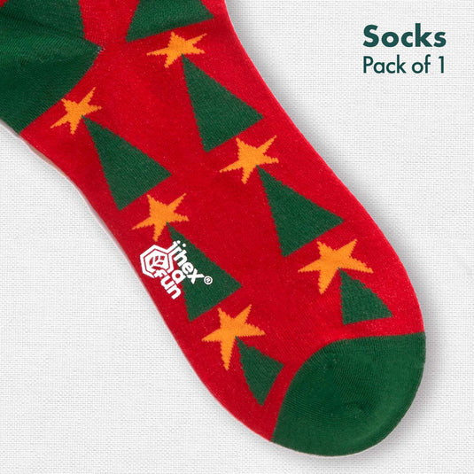 Mistletoe Mischief! Unisex Socks, 100% Organic Cotton, Crew Length, Pack of 1