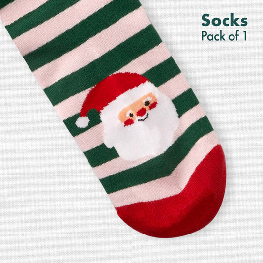 Socks-a-Clause! Unisex Socks, 100% Organic Cotton, Crew Length, Pack of 1