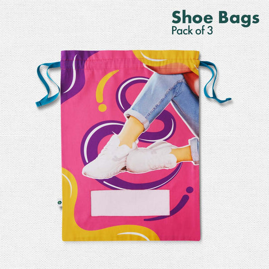 House Of Sneakers! Unisex Shoe Bags, 100% Organic Cotton, Pack of 3