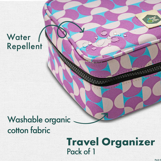 Retro, Travel Organizer, 100% Organic Cotton, Large Size, Pack of 1