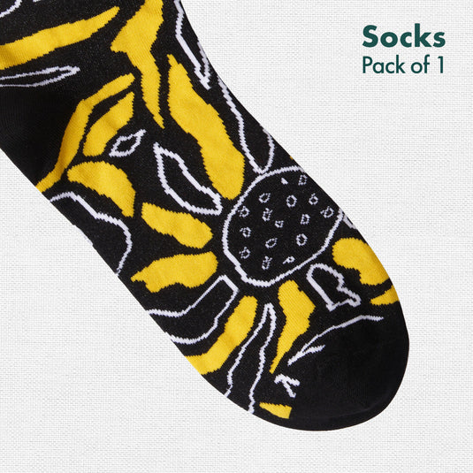 Sunflower! Unisex Socks, 100% Bamboo, Crew Length, Pack of 1