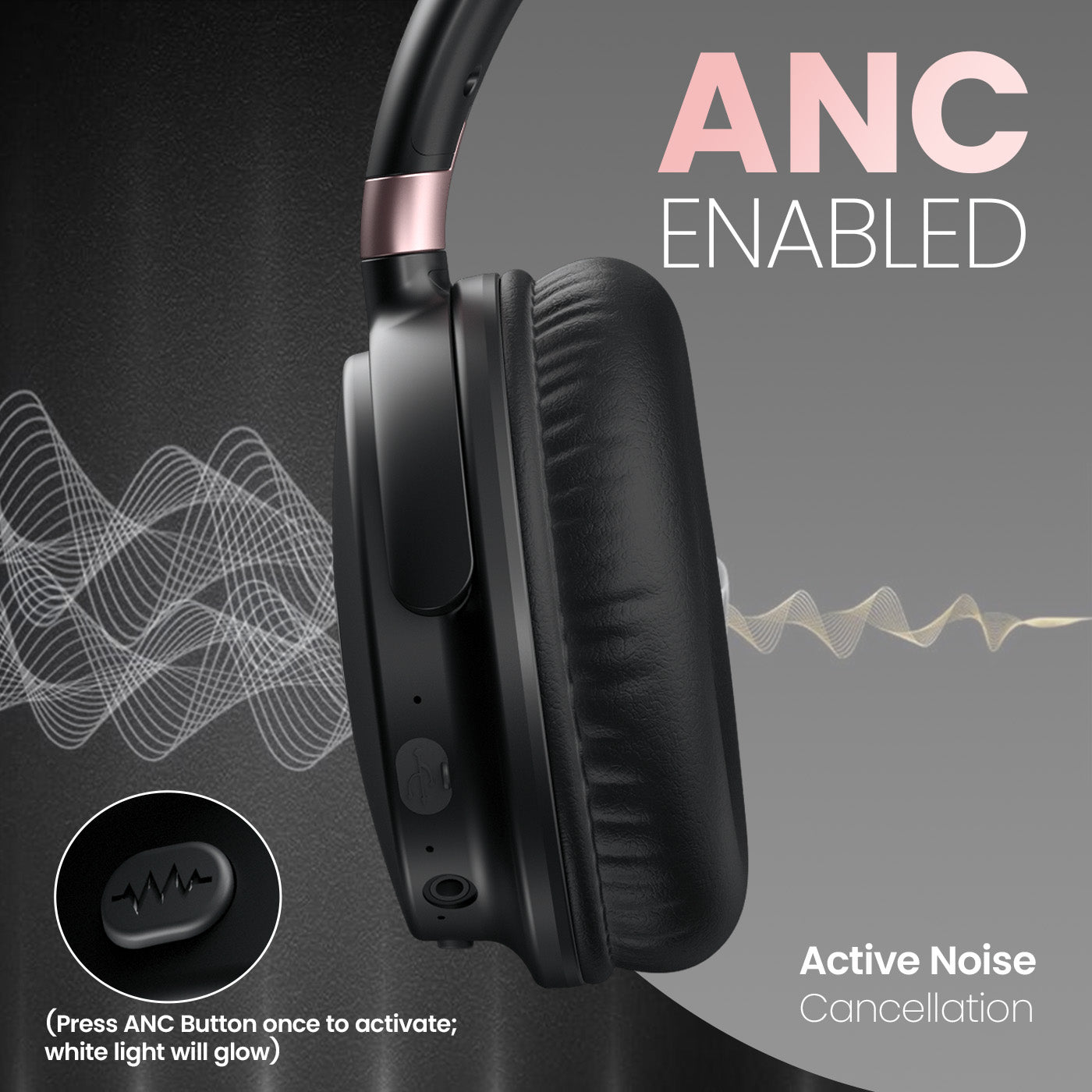 portronics  bluetooth headphones Muff M3 comes with button control| bluetooth headphones with ANC