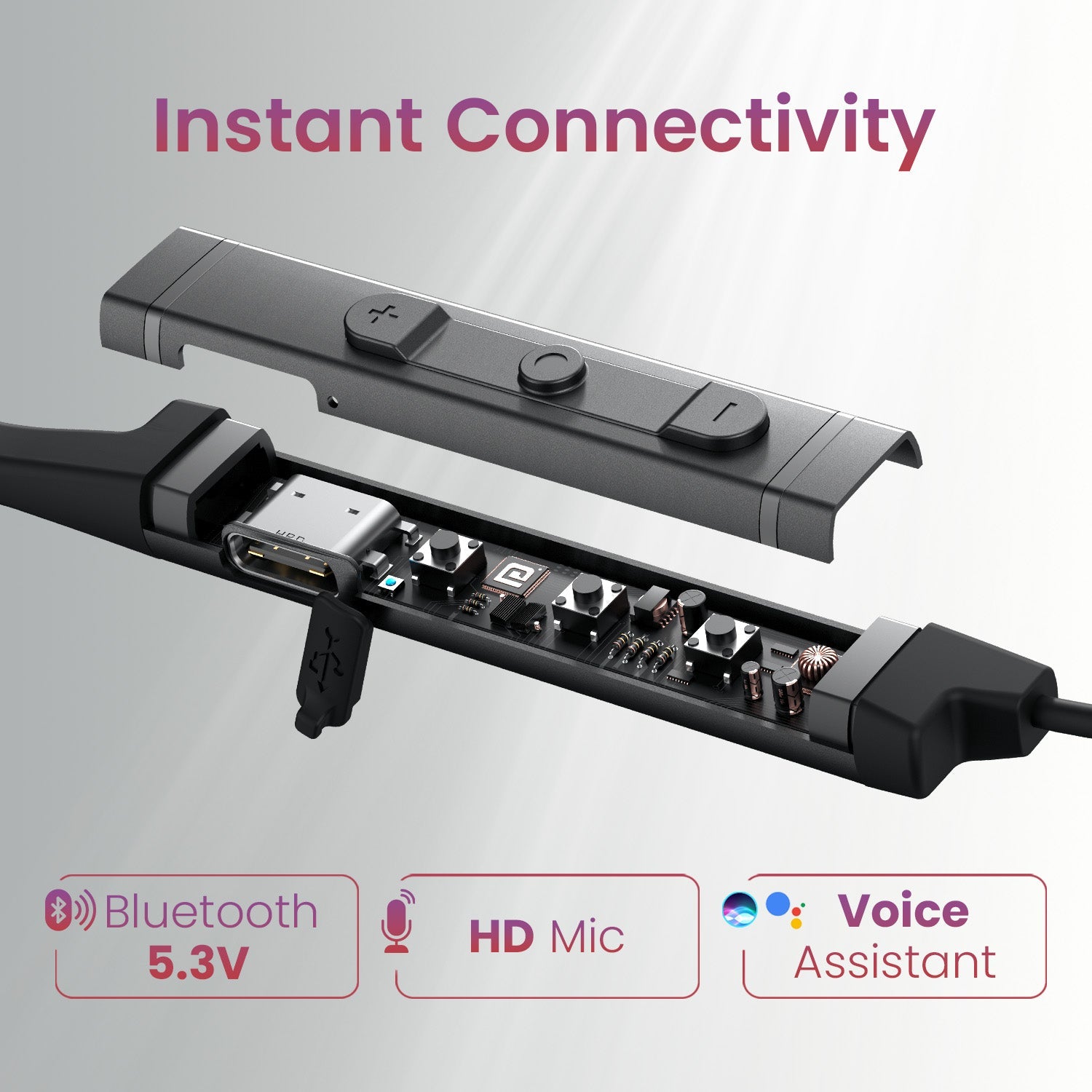 Portronics Harmonics z9 Neckband headphones has instant connectivity like bluetooth 5.3v and voice assistant 