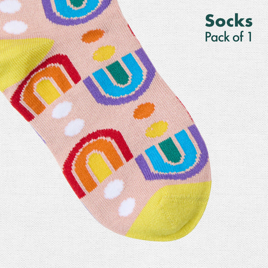 Circles Me Up! Unisex Kid's Socks, 100% Bamboo, Crew Length, Pack of 1