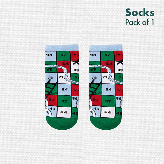 Snakes & Ladders! Unisex Socks, 100% Bamboo, Ankle Length, Pack of 1