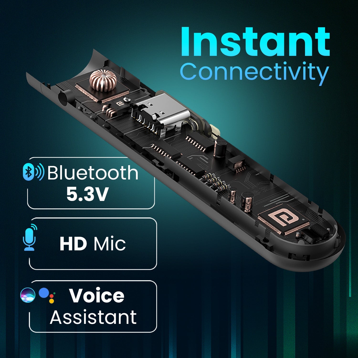 Green Portronics Harmonics X2 Neckband headphones has instant connectivity like bluetooth 5.3v and voice assistant 