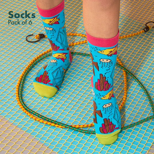 Strike A Pose! Unisex Socks, 100% Bamboo, Crew Length, Pack of 6