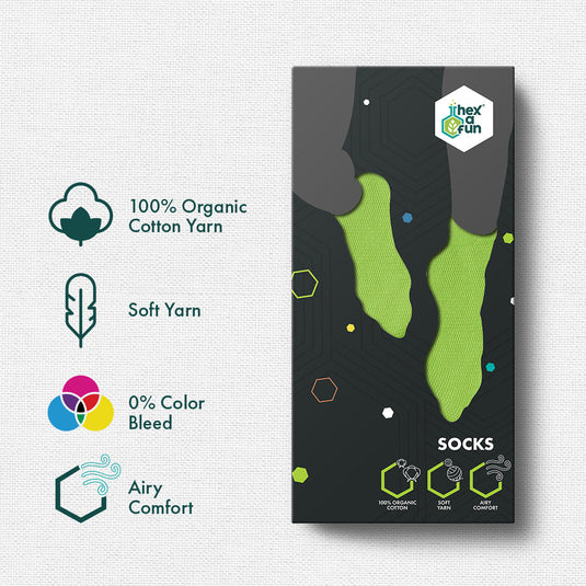 Go Green! Unisex Socks, 100% Organic Cotton, Crew Length, Pack of 1