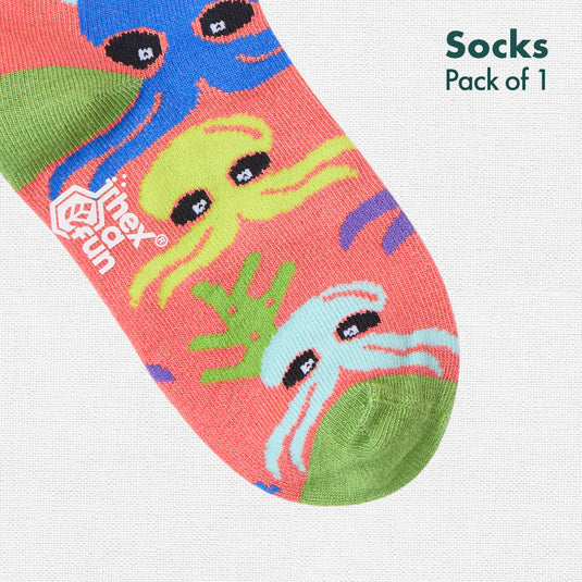 Octopus Heads! Unisex Kid's Socks, 100% Bamboo, Crew Length, Pack of 1