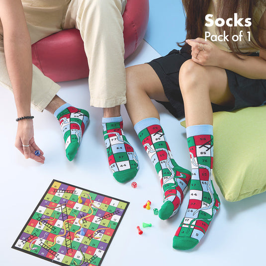 Snakes & Ladders! Unisex Socks, 100% Bamboo, Ankle Length, Pack of 1