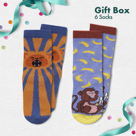 Lil'toe Ticklers! Unisex Kid's Socks, 100% Bamboo, Gift Box of 6