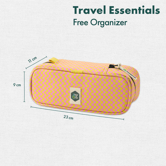 Trippy! Travel Essentials, 100% Sustainable Fabric, Pack of 7 + Free Travel Organizer, Medium Size