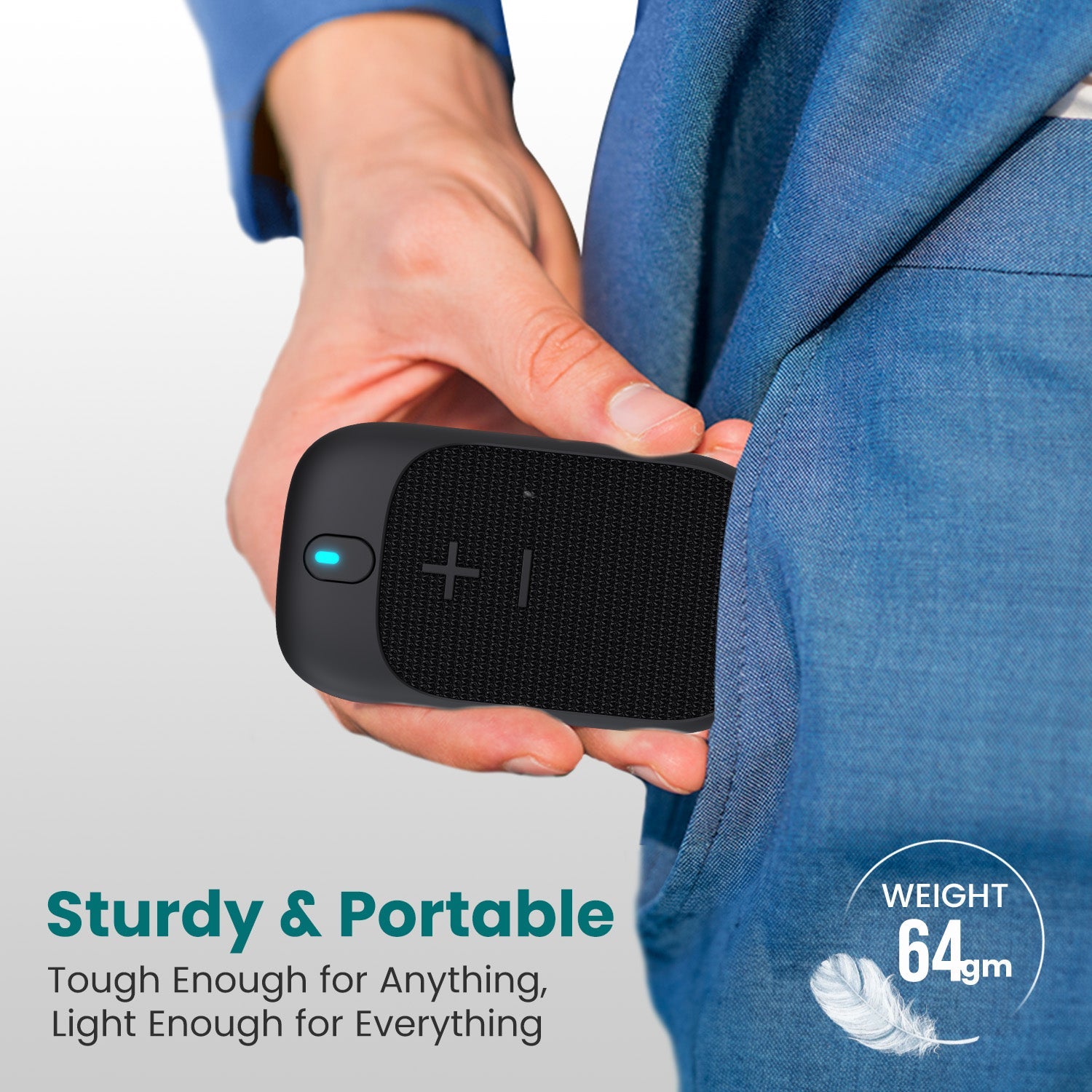 Portronics talk four 2w wearable bluetooth speaker is portable and lightweight| mini speaker at best price