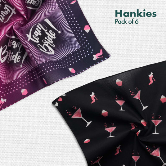 Wedding Bells! Unisex Hankies, 100% Organic Cotton, Pack of 6