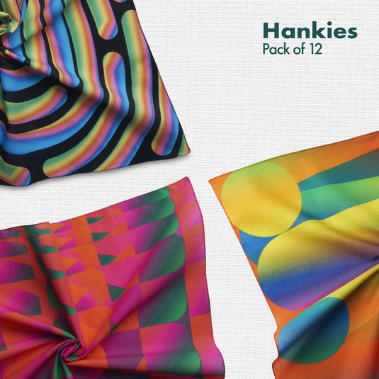 World Of Abstract! Unisex Hankies, 100% Organic Cotton, Pack of 12