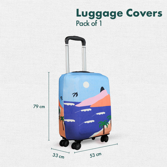 Vacay Ready! Luggage Cover, 100% Organic Cotton Lycra, Large Size, Pack of 1