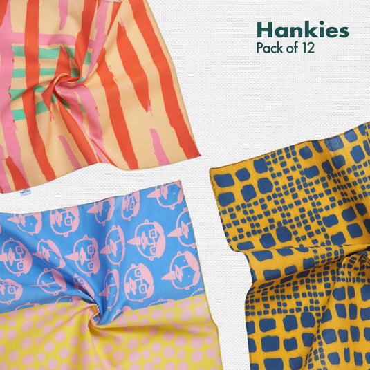 World Of Abstract! Unisex Hankies, 100% Organic Cotton, Pack of 12