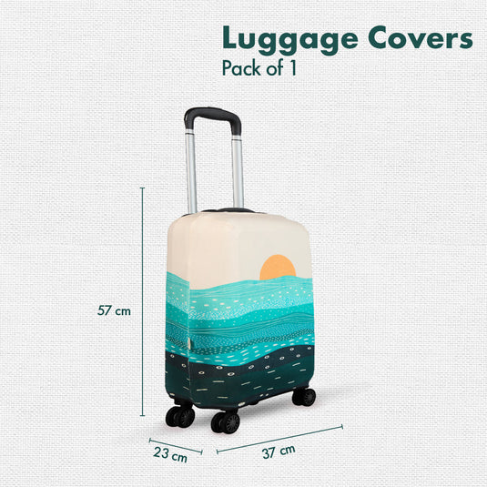 Holiday Calling! Luggage Cover With Detachable Pouch, 100% Organic Cotton Lycra, Small Size, Pack of 1