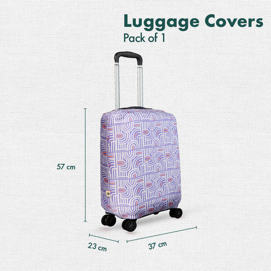 Travel Tango! Luggage Cover With Detachable Pouch, 100% Organic Cotton Lycra, Small Size, Pack of 1