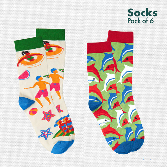 Strike A Pose! Unisex Socks, 100% Bamboo, Crew Length, Pack of 6