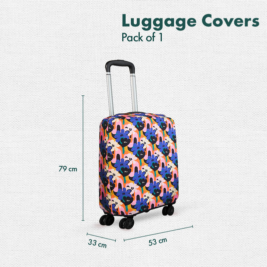 Abstract Affair! Luggage Cover, 100% Organic Cotton Lycra, Large Size, Pack of 1