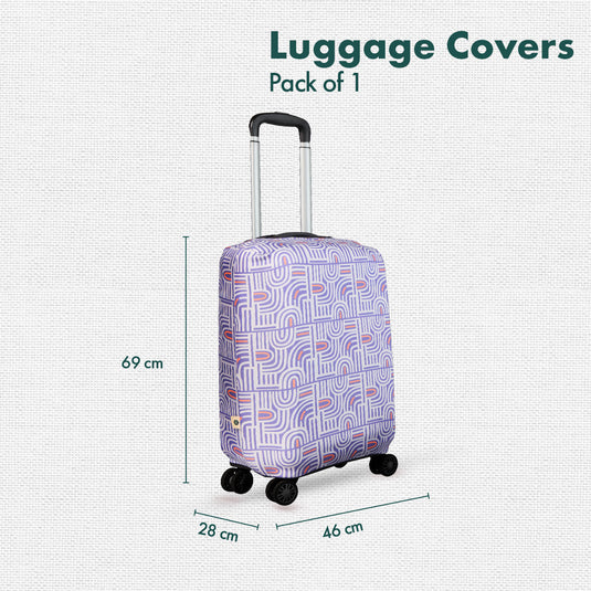 Travel Tango! Luggage Cover, 100% Organic Cotton Lycra, Medium Size, Pack of 1